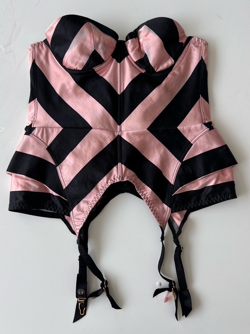 Agent Provocateur Pink and Black Strapless Bustier